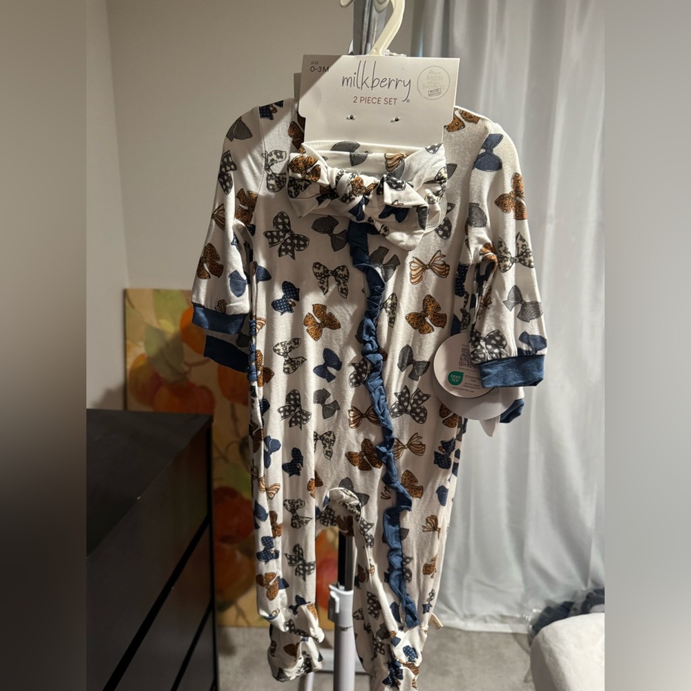 Milkberry Bamboo Bow Print Set